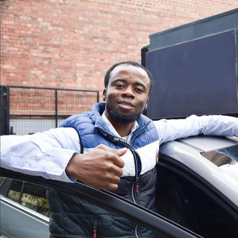 Man standing with this car