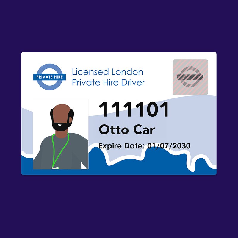 Graphic of a private hire driver licence